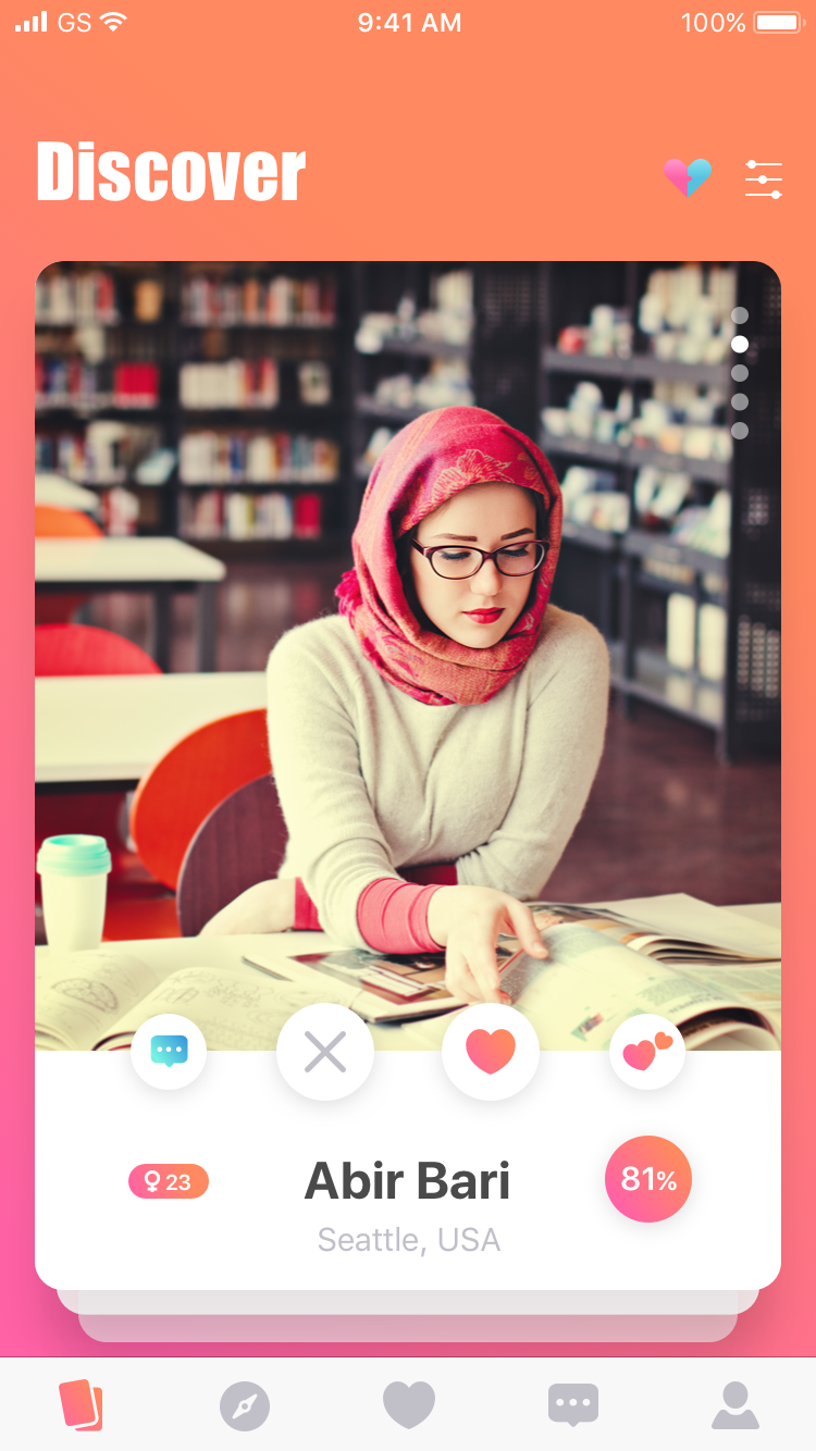 Discover screen with MuslimBetterHalf profiles